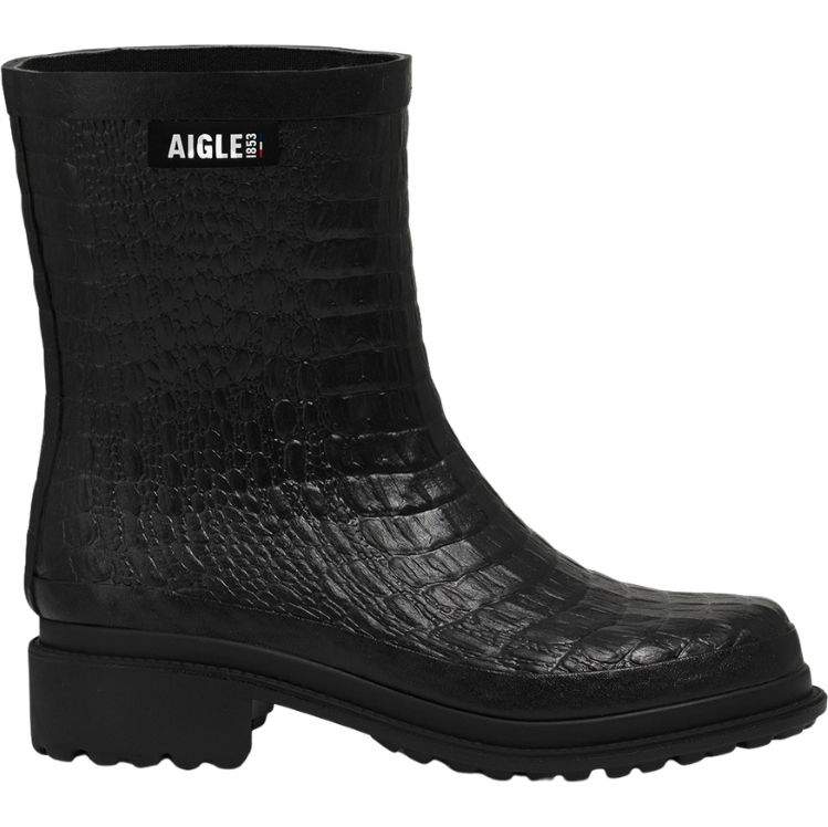 2026 Aigle Womens Fulfeel Mid Croc Wellington Boots NE0814 - Black